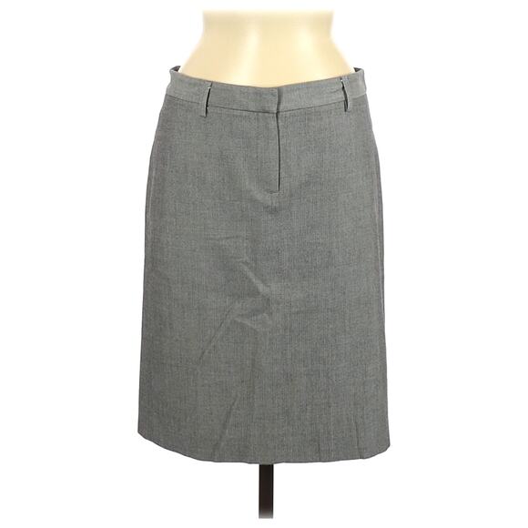 Theory Herringbone High Waist Gray Pencil Straight Skirt 6 Career Work - Picture 1 of 3